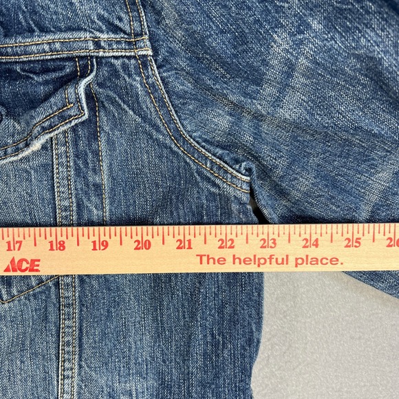 Levis Denim Trucker Jacket Fits Large Blue Jean Medium‎ Wash Faded Classic 70797 - Picture 10 of 12